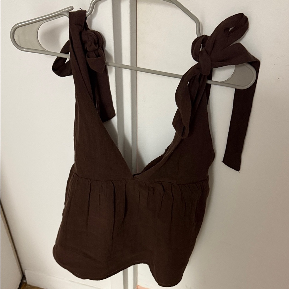Zara Brown Sleeveless Women's Top